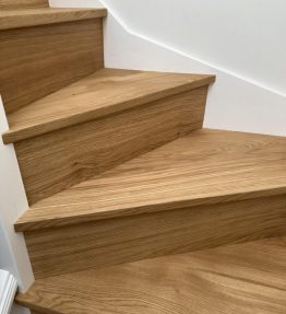 Oak Stair Winder Kite Tread & Riser Cladding